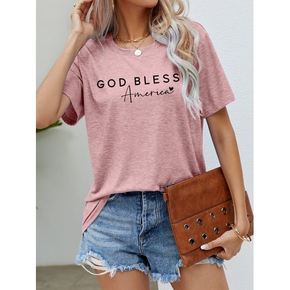 GOD BLESS AMERICA Graphic Short Sleeve Tee