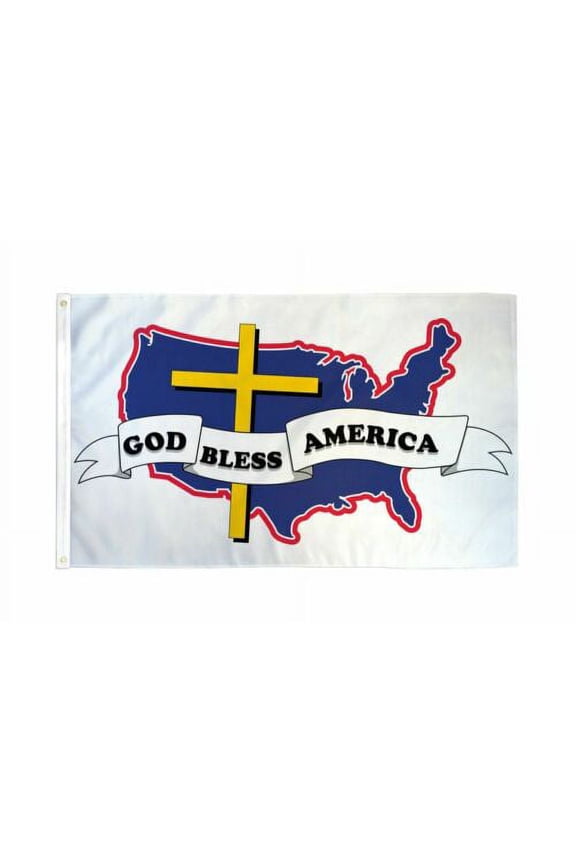 GOD BLESS AMERICA USA JESUS CHRIST Flag 3X5 Ft Foot 100% Polyester 100D Flag