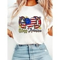 thumbnail image 1 of GOD Bless America Print T Shirts Independence Day Patriotic Graphic Tees Short Sleeve Casual Cotton Tops for Daily Outfits White,3XL, 1 of 6