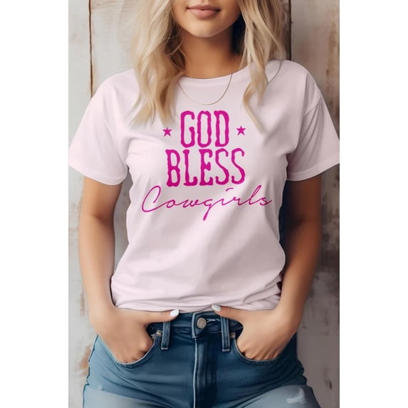 GOD Bless Cowgirls Western Graphic Tee
