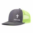 thumbnail image 1 of GOD CAN.Letter Embroidered Color Block Trucker Hat Unisex Adjustable Cotton Breathable Fashion Cap for Travel Daily Wear, 1 of 11