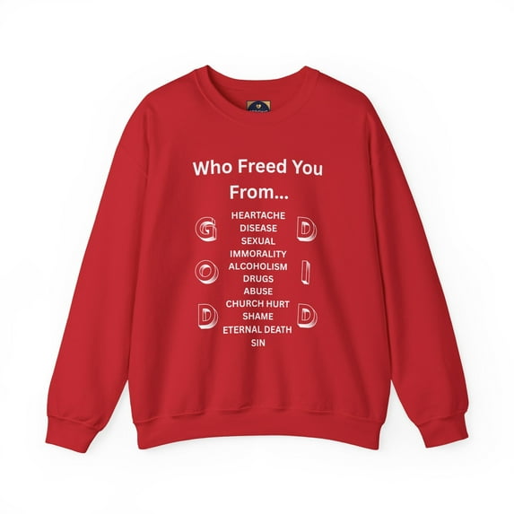 "GOD DID" (WL) Crewneck Sweatshirt w/ Scripture Design (1 John 1:9)