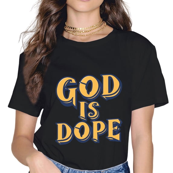 GOD DOPE Letter print t-shirt round neck pullover short sleeve for men and women.