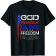 thumbnail image 1 of GOD, FAMILY, GUNS, FREEDOM Conservative American Flag T Shirt Black 3XL, 1 of 5