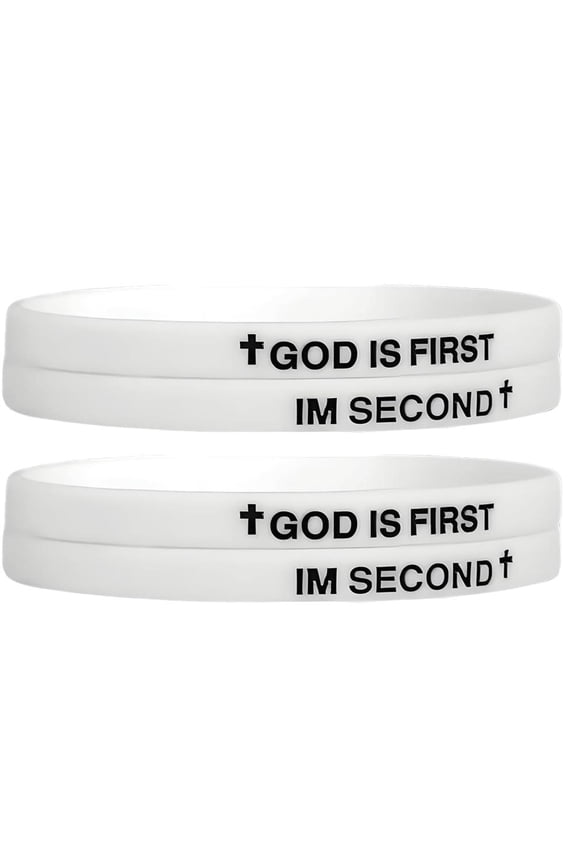 Rubber Bracelets Inspirational Engraved Bible Verses Cross Silicone Bracelet For Women Men Faith Gifts (Set of 4 Bracelets)