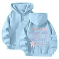 thumbnail image 1 of GOD IS WITHIN HER SHE WELL NOT FALL 1/4 Zipper Up Bow Hoodies Pullover Fleece Lined Fall Winter Long Sleeve Clothes Casual Soft Tops (Light Blue, XL), 1 of 4