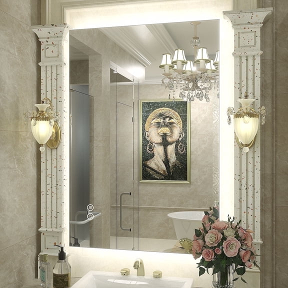 GODCHAR 36x24 UL Certified LED Bathroom Mirror Backlit Anti-Fog Shatterproof Tempered Glass