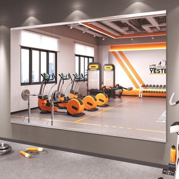 GODCHAR Home Gym Mirror 48"x28" 3-Pack, Frameless Full Body Wall Mirror, Shatterproof Tempered Glass for Yoga, Dance, Garage Gym