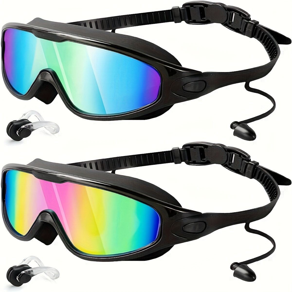 Blumi Baby Swim Goggles 2-Pack For Kids 3–14 – Anti-Fog, Leak-Proof With Earplugs & Nose Clip