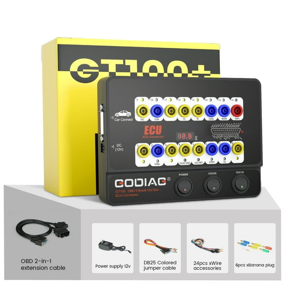 GODIAG GT100 Breakout Box OBDII Protocol Detector, ECU Bench Connector, OBD Diagnostic Port Tester