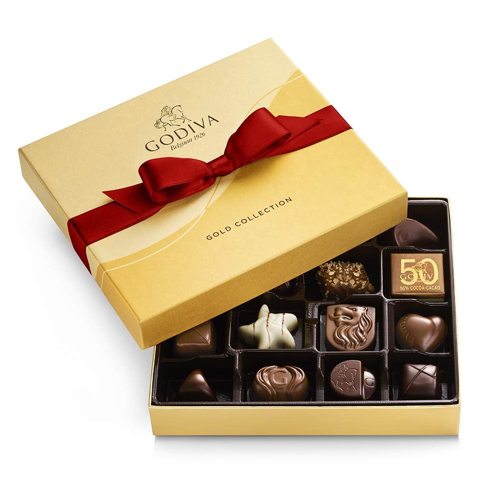 GODIVA Chocolatier Holiday Assorted Chocolate Gold Gift Box, 19-Ct.