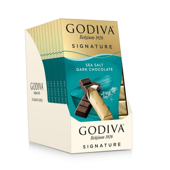 GODIVA SIGNATURE SEA SALT DARK CHOCOLATE 8pc, Set of 12