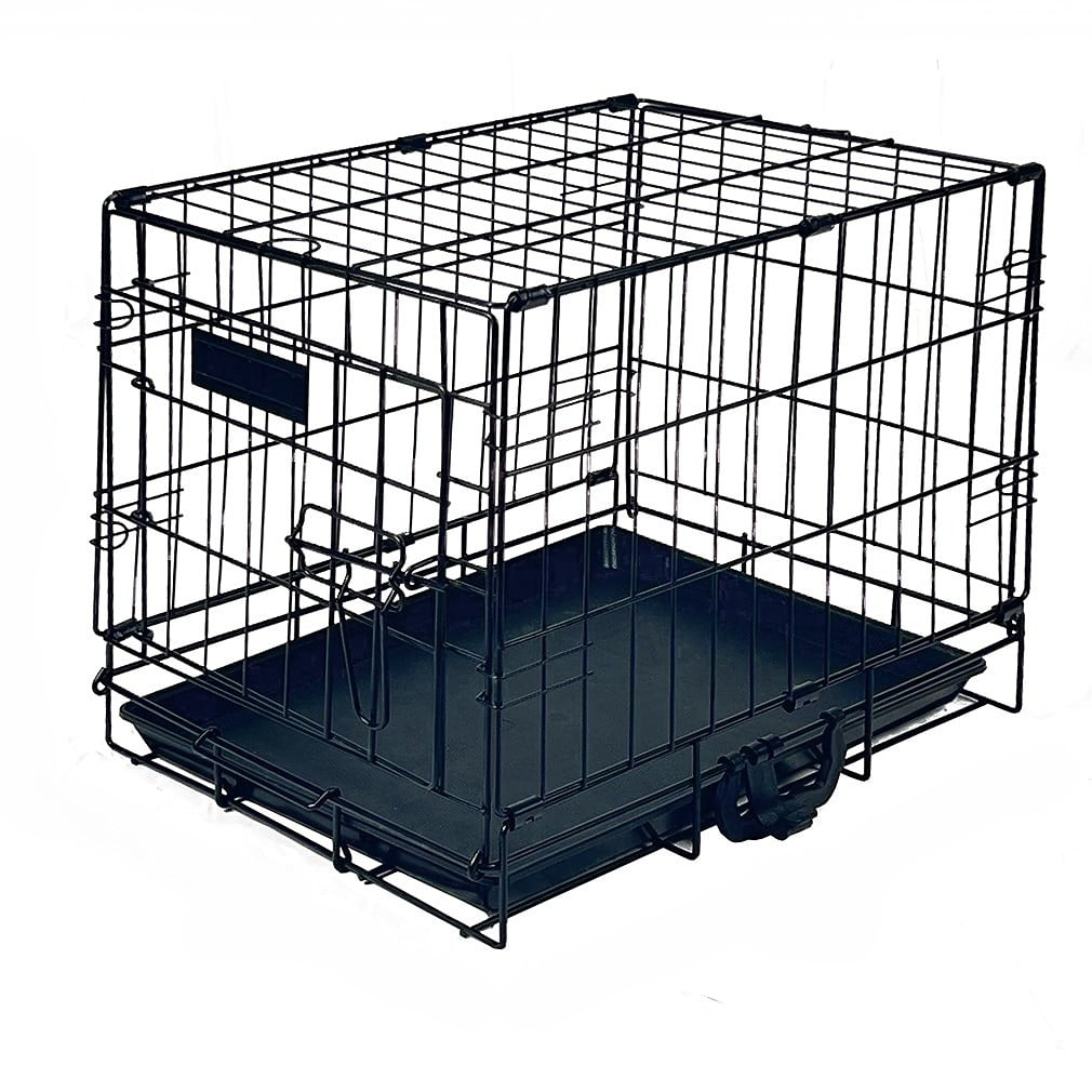 GODOHOME 18'' Collapsible Dog Crate Wire Pet Dog Crate with Double ... - Wall Attachable Dog Crate