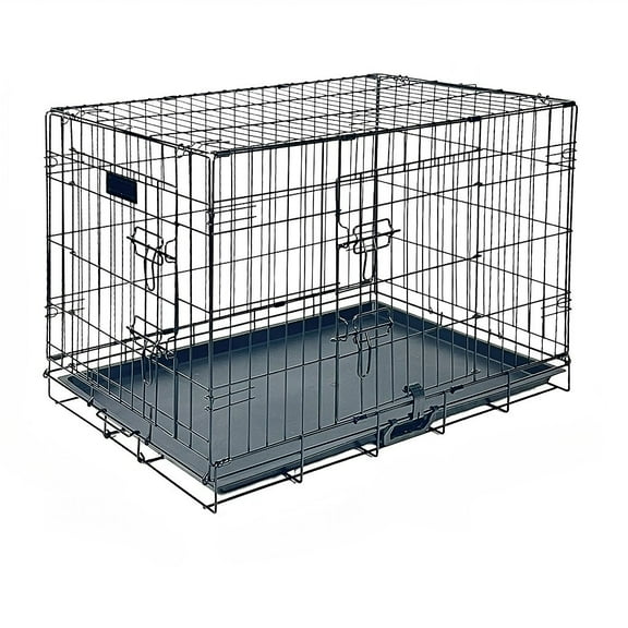 GODOHOME 30'' Collapsible Dog Crate Wire Pet Dog Crate with Double Doors