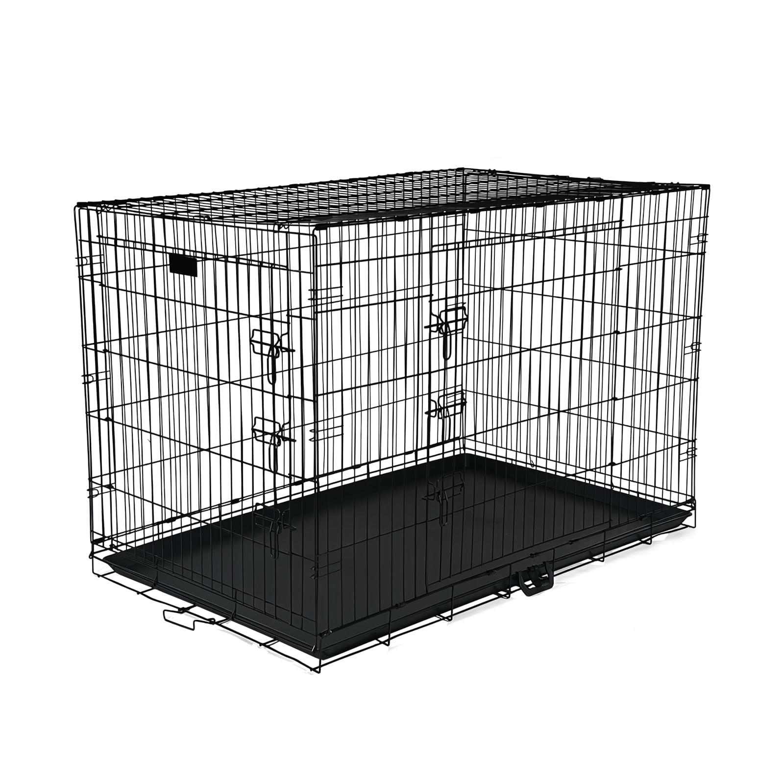 GODOHOME 42'' Collapsible Dog Crate Wire Pet Dog Crate with Double Doors