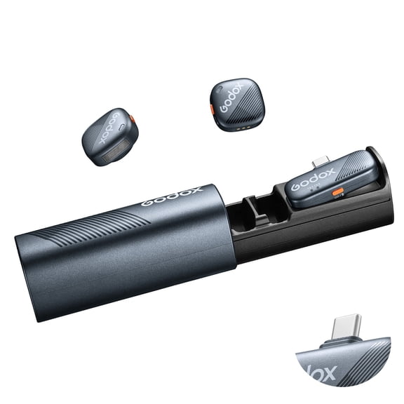 GODOX Cube-SC Kit 2 2.4G Wireless Lavalier Microphone, 984ft/300m Range, Noise Cancellation, Microphone for Streaming Video Recording for iPhone15 and Android USB C (2 Transmitter and 1 Receiver)