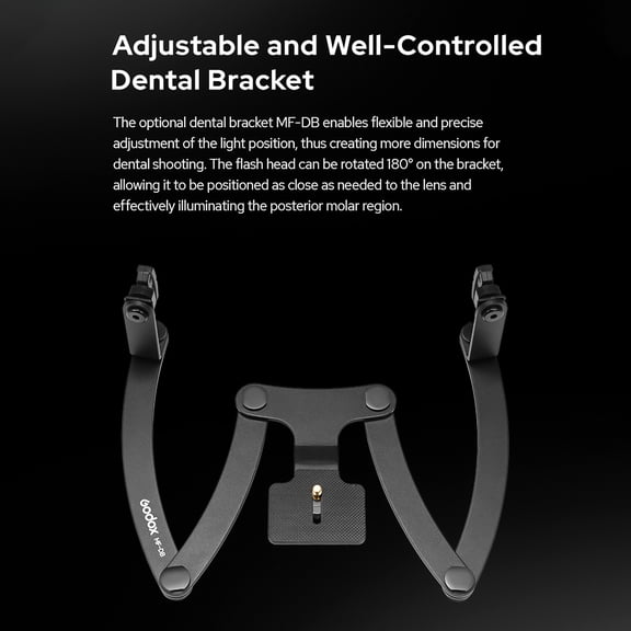 GODOX MF-DB Flexible Flash Bracket With Dual Flash Mounts Aluminum Alloy 360Rotatable Head Multi-angle Adjustable With 1/4in Standard Screw For Photography Portrait Macro