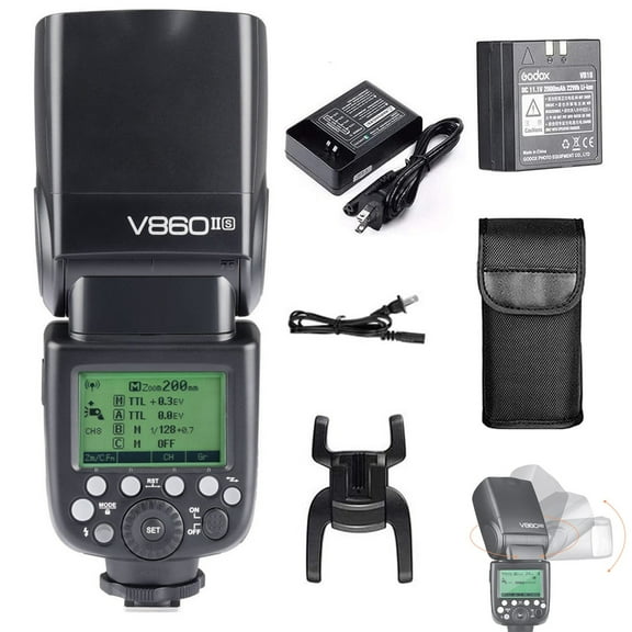 GODOX V860II-S Kit HSS 1/8000s GN60 2.4G TTL 1.5s Recycle Time Li-ion Battery Camera Flash Speedlite Light Compatible forSony Camera & Color Filters & Diffuser (V860II-S)