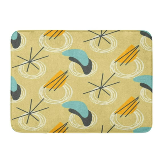 GODPOK Abstract 1960S Mid Century Modern 1950S Vintage Style Atomic Retro 50S Amoeba Rug Doormat Bath Mat 23.6x15.7 inch