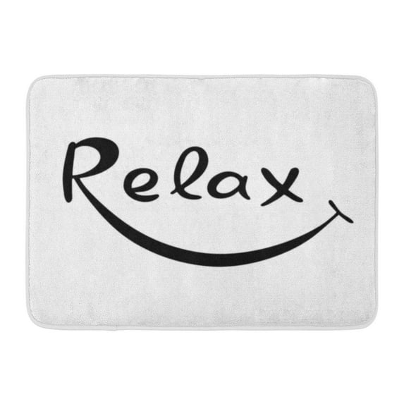 GODPOK Abstract Black Quote Calligraphy Lettering Phrase Relax The White Word Creative Rug Doormat Bath Mat 23.6x15.7 inch