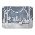 thumbnail image 1 of GODPOK Abstract Blue Winter Christmas Concept with White Cut Papercut Animal Rug Doormat Bath Mat 23.6x15.7 inch, 1 of 1