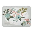 thumbnail image 1 of GODPOK Abstract Pink Wedding of Beautiful Floral Border with Spring Flowers Light Mint Green Branch Circle Rug Doormat Bath Mat 23.6x15.7 inch, 1 of 1