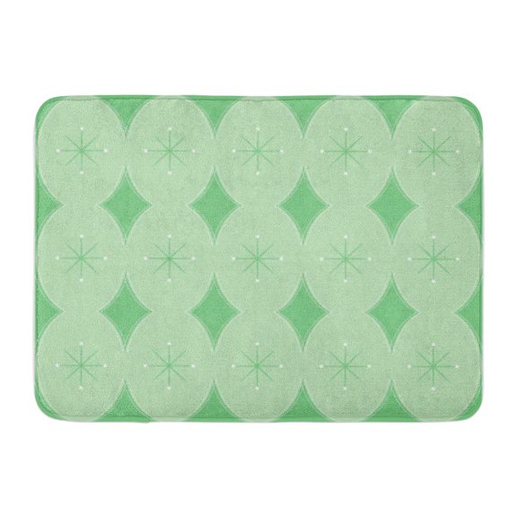 GODPOK Age Green 1950S Retro Pattern with Holiday Flair Christmas Atomic Rug Doormat Bath Mat 23.6x15.7 inch