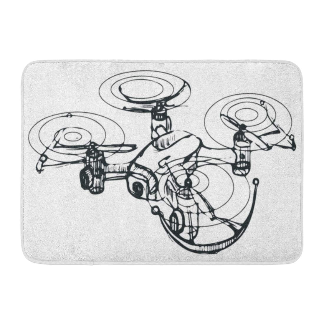 GODPOK Aircraft White Doodle Hand Draw Sketch of Drone Technology ...