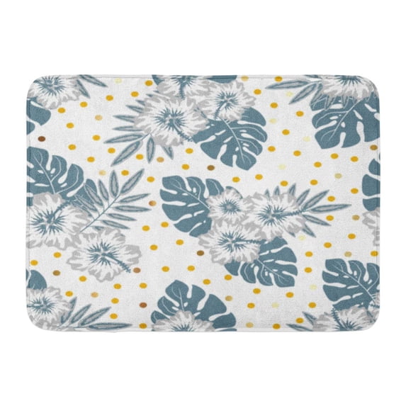 GODPOK Aloha Pattern of Summery Tropical Flowers and Leaves Creating Prints Labels Crafts and Other Projects Rug Doormat Bath Mat 23.6x15.7 inch