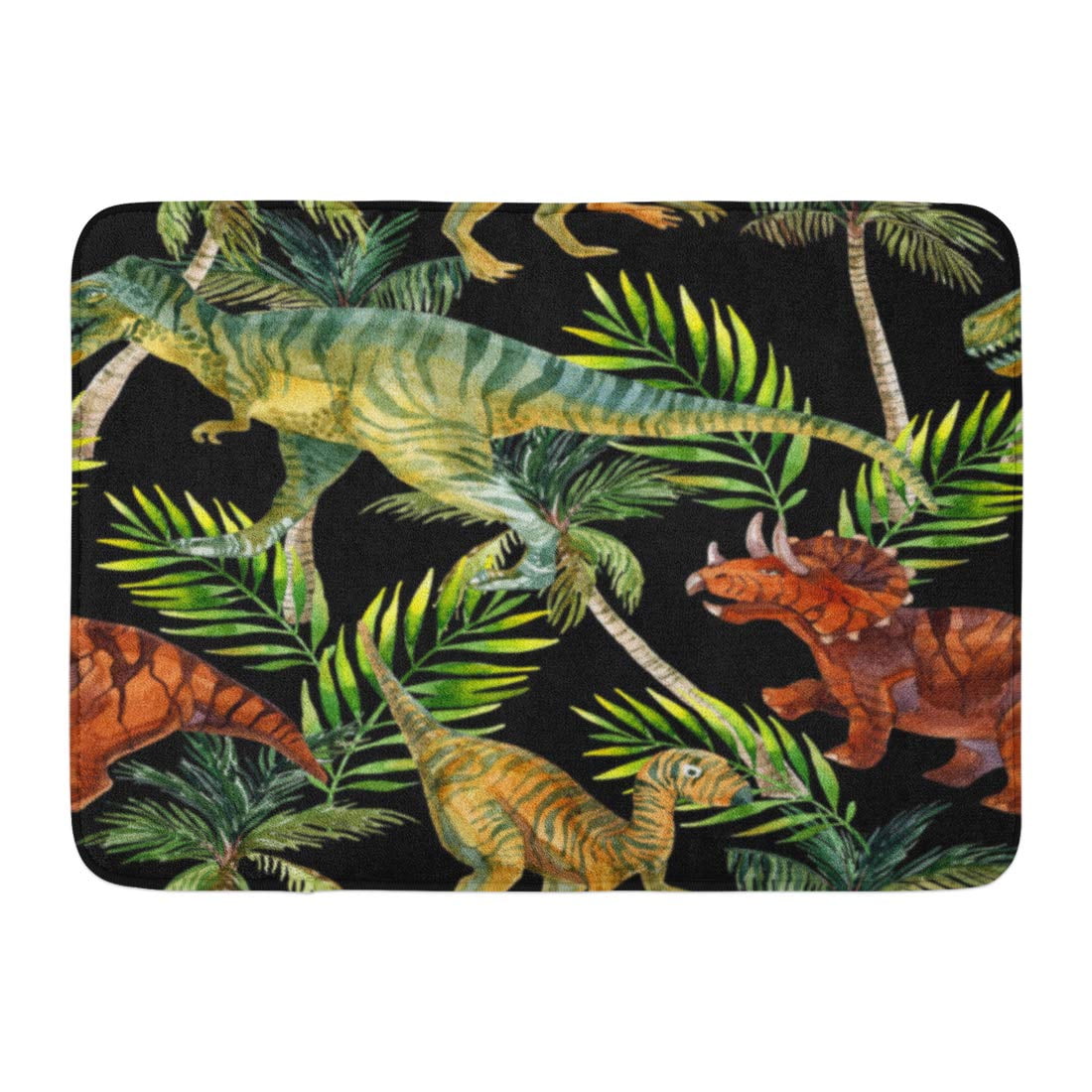 GODPOK Amphibian Black Prehistoric Dinosaur Watercolor in Jungles Hand ...