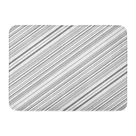 GODPOK Angled Strips Diagonal Thin Black Lines Abstract on White Pattern Design Linear Trait Blend Rug Doormat Bath Mat 23.6x15.7 inch