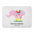 thumbnail image 1 of GODPOK Animal Acrobat Pink Circus Elephant White Adorable Balance Rug Doormat Bath Mat 23.6x15.7 inch, 1 of 1