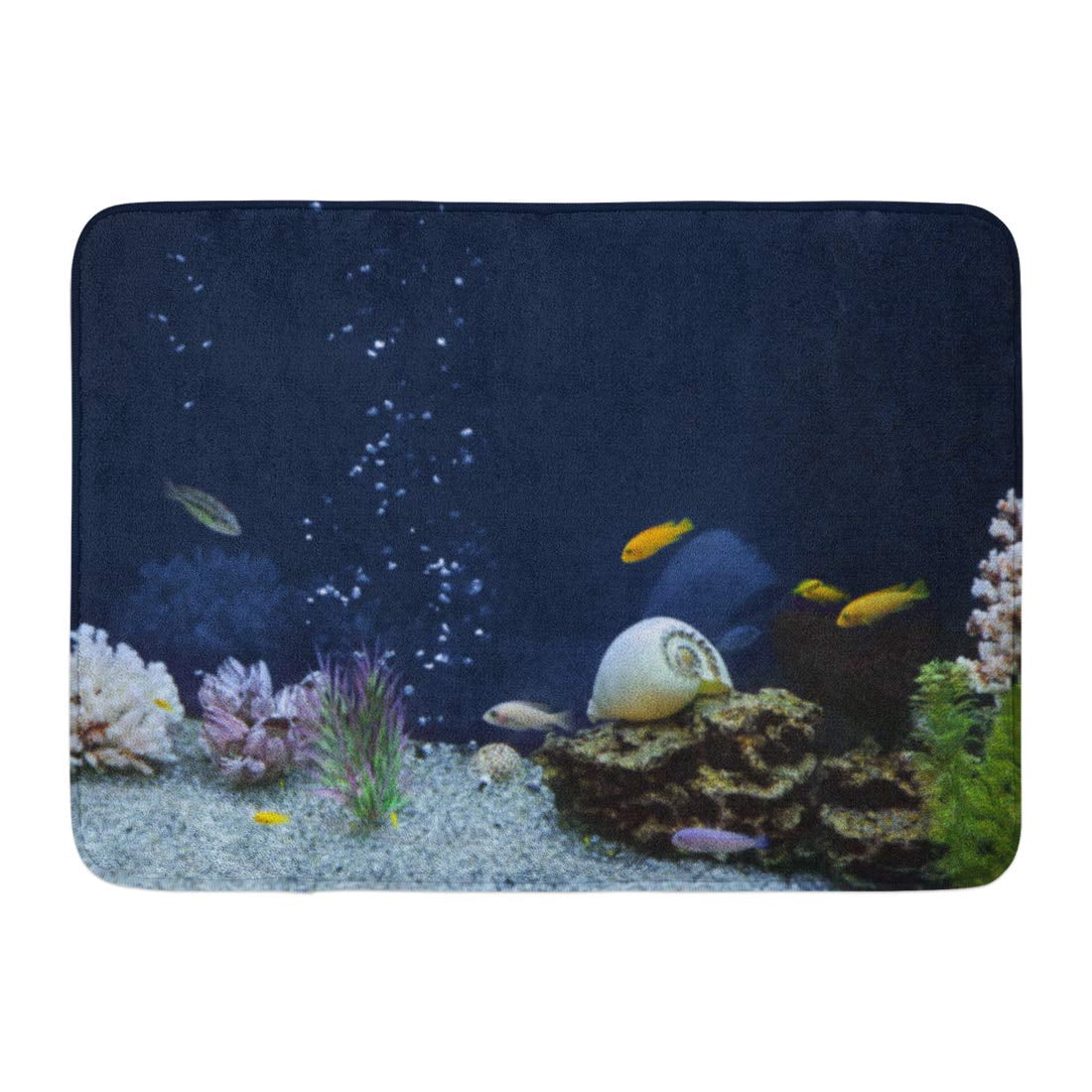 Aquatic Rug GODPOK Animal Blue Fish Aquarium Colorful Tank Aquatic Rug Doormat Bath ...