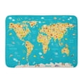 thumbnail image 1 of GODPOK Animal Map for Kid World for Children Cute Illustrated Preschool Cartoon Globe with Oceans and Continent Rug Doormat Bath Mat 23.6x15.7 inch, 1 of 1