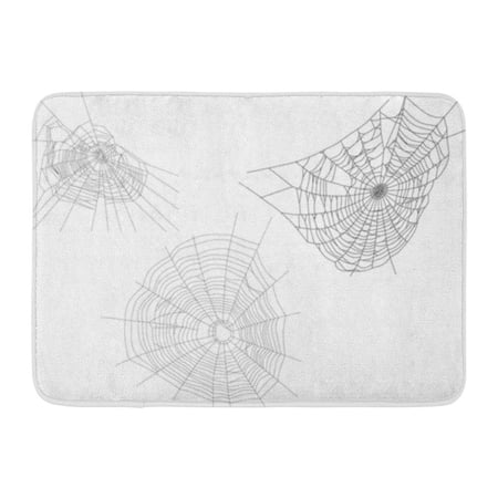 GODPOK Animals Black Cobweb with Three Spider Webs White Collection Arachnid Rug Doormat Bath Mat 23.6x15.7 inch