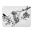 thumbnail image 1 of GODPOK Animals Black Wildlife of Silhouettes Birdson Tree Branch White Outdoor Foliage Rug Doormat Bath Mat 23.6x15.7 inch, 1 of 1