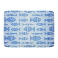 thumbnail image 1 of GODPOK Aqua Black Border Blue Jeans with Drawing of Small Fish Colorful Animal Aquarium Rug Doormat Bath Mat 23.6x15.7 inch, 1 of 1