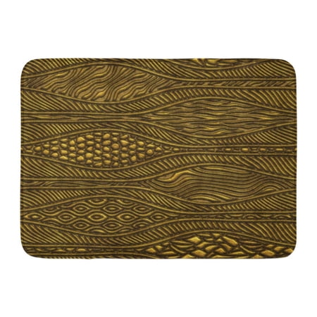 GODPOK Architecture Gold Golden with Relief Pattern on 3D Antique Bright Rug Doormat Bath Mat 23.6x15.7 inch