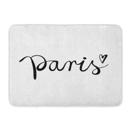 GODPOK Artistic Black Love Paris Calligraphy Design for Lettering Abstract City Rug Doormat Bath Mat 23.6x15.7 inch