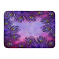 thumbnail image 1 of GODPOK Artistic Blue Abstract Peacock Feathers Colorful Animal Beautiful Rug Doormat Bath Mat 23.6x15.7 inch, 1 of 1