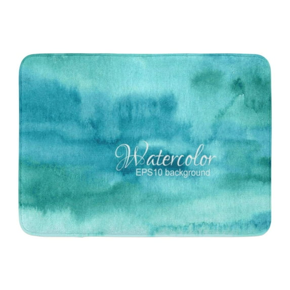 GODPOK Artistic Colorful Abstraction Blue Green Turquoise Abstract Watercolor White Aqua Azure Rug Doormat Bath Mat 23.6x15.7 inch