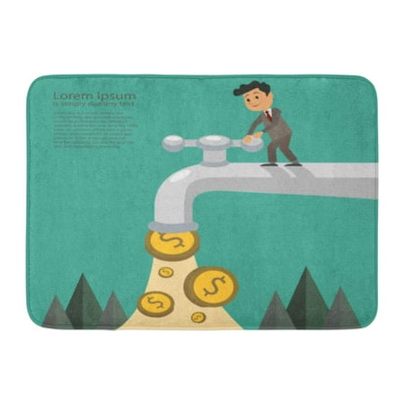 GODPOK Assets Cash Businessman Fall Out of The Golden Tap Passive Income Concept Flat Bank Rug Doormat Bath Mat 23.6x15.7 inch