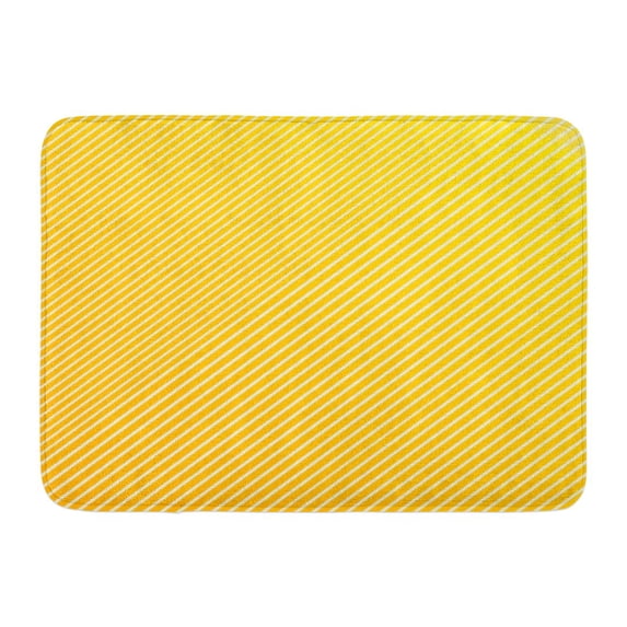 GODPOK Asymmetry White Abstract Pattern Yellow Oblique Diagonal Lines Edgy Asymmetric Bright Rug Doormat Bath Mat 23.6x15.7 inch