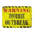 thumbnail image 1 of GODPOK Attention Apocalypse Warning Zombie Outbreak on Grungy Metal Sign Alert Monster Rug Doormat Bath Mat 23.6x15.7 inch, 1 of 1