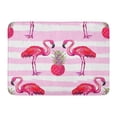 thumbnail image 1 of GODPOK Back Pink Brazilian Summer Tropical Pattern Flamingo Pineapple Perfect Fills Flam Beach Rug Doormat Bath Mat 23.6x15.7 inch, 1 of 1
