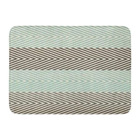 GODPOK Basic Beige Geometric Retro Zigzag Pattern Colorful Twill Diamond Rug Doormat Bath Mat 23.6x15.7 inch