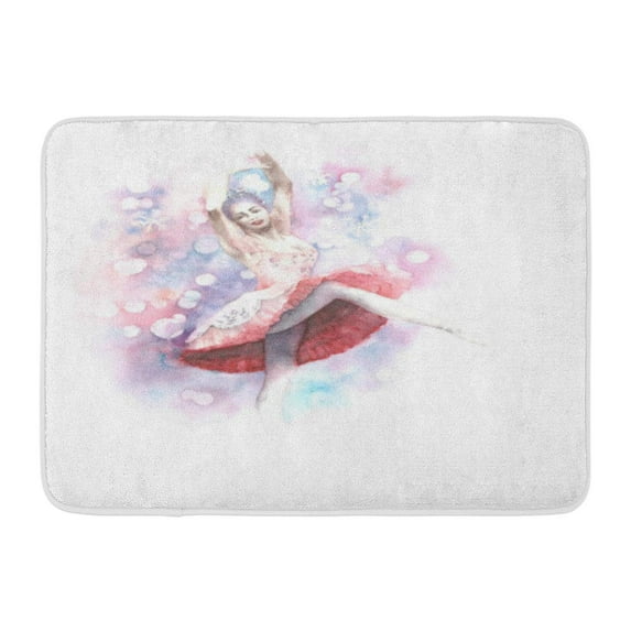 GODPOK Beautiful Ballet Ballerina Dancer Nutcracker Fairy Watercolor Painting White Action Classic Rug Doormat Bath Mat 23.6x15.7 inch