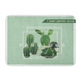 thumbnail image 1 of GODPOK Beautiful Green Desert Vintage Tropical Summer Cactus Graphic Design in Abstract Botanical Rug Doormat Bath Mat 23.6x15.7 inch, 1 of 1