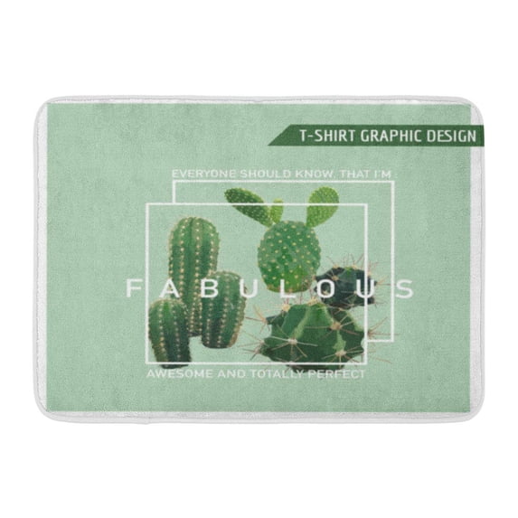 GODPOK Beautiful Green Desert Vintage Tropical Summer Cactus Graphic Design in Abstract Botanical Rug Doormat Bath Mat 23.6x15.7 inch