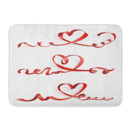 GODPOK Beautiful Red Love Heart from Ribbon Valentine's Day Colorful Valentine Marriage Rug Doormat Bath Mat 23.6x15.7 inch